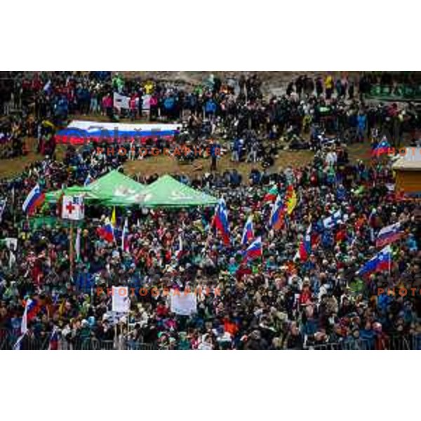 spectaros during qualifying day of ski flying competition in Planica, on March 27st, 2025 in Planica, Slovenia.