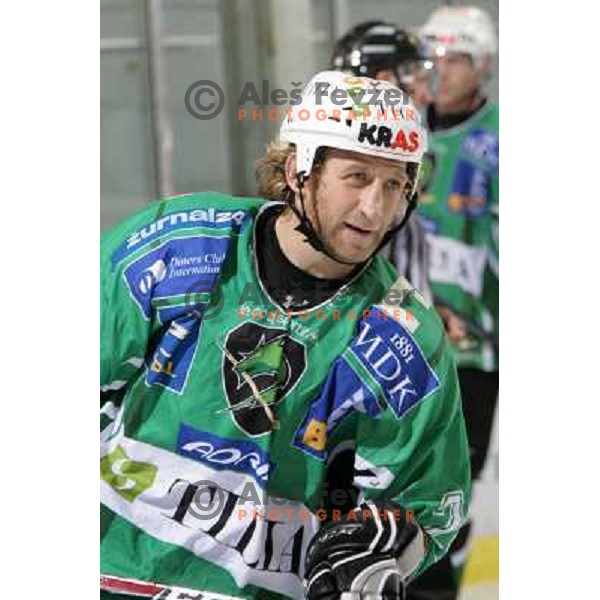 Tomaz Vnuk at ice-hockey game Tilia Olimpija-Acroni Jesenice in round 4 of EBEL league, played in Hala tivoli, Ljubljana, Slovenia 28.9.2008. Tilia Olimpija won 5:2. 