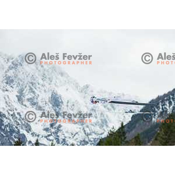 Timi Zajc of Slovenia during qualifying day of ski flying competition in Planica, on March 27st, 2025 in Planica, Slovenia.