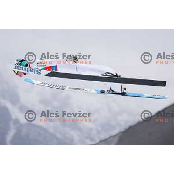 Domen Prevc of Slovenia during Friday competition day of FIS ski flying competition in Planica, on March 28st, 2025 in Planica, Slovenia.