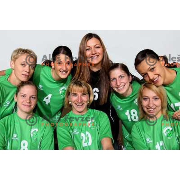 members of RK Olimpija handball team for season 2008-2009 at official team photo shooting in Hala Tivoli, Ljubljana, september 2008 