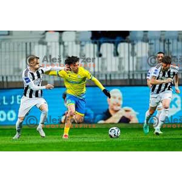 in action during Prva liga Telemach 2024/2025 football match between Koper and Mura at Bonifika Stadium in Koper on March 29, 2025