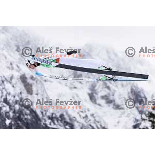 Anze Lanisek (SLO) at FIS Ski Flying Competition at The Final of FIS Ski-jumping World Cup 2024/2025 in Planica, Slovenia on March 30, 2025. Photo Grega Valancic