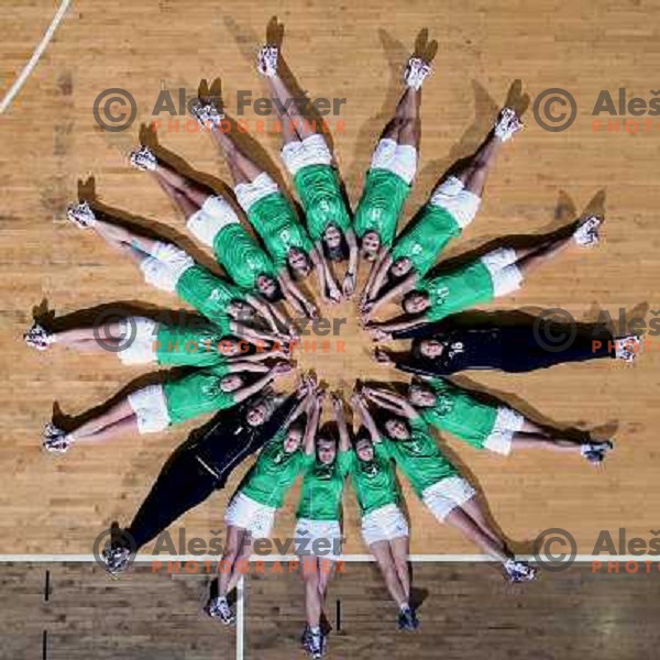 members of RK Olimpija handball team for season 2008-2009 at official team photo shooting in Hala Tivoli, Ljubljana, september 2008 