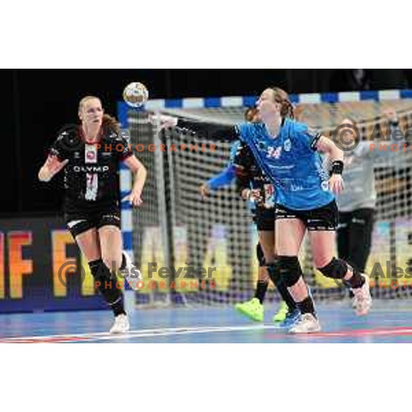 Tatjana Brnovic of Krim Mercator in action during EHF Women\'s Champions League match between Krim Mercator Ljubljana and HB Ludwigsburg in Ljubljana, Slovenia on March 30, 2025. Photo: Filip Barbalic