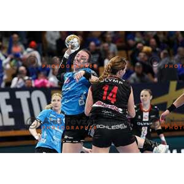 Tatjana Brnovic of Krim Mercator in action during EHF Women\'s Champions League match between Krim Mercator Ljubljana and HB Ludwigsburg in Ljubljana, Slovenia on March 30, 2025. Photo: Filip Barbalic