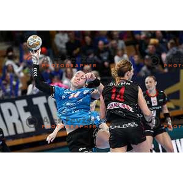 Tatjana Brnovic of Krim Mercator in action during EHF Women\'s Champions League match between Krim Mercator Ljubljana and HB Ludwigsburg in Ljubljana, Slovenia on March 30, 2025. Photo: Filip Barbalic