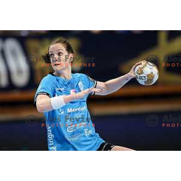Ana Gros of Krim Mercator in action during EHF Women\'s Champions League match between Krim Mercator Ljubljana and HB Ludwigsburg in Ljubljana, Slovenia on March 30, 2025. Photo: Filip Barbalic