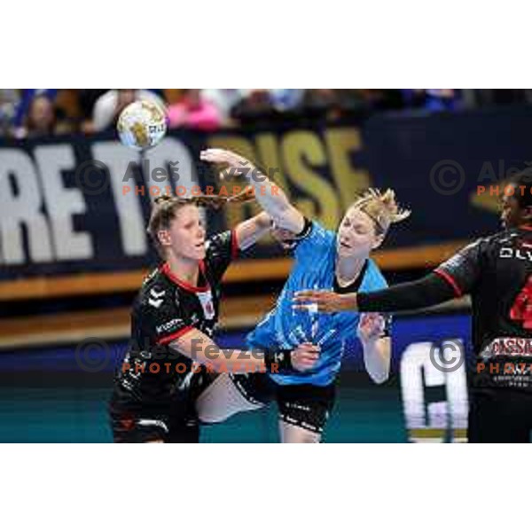 Tamara Mavsar of Krim Mercator in action during EHF Women\'s Champions League match between Krim Mercator Ljubljana and HB Ludwigsburg in Ljubljana, Slovenia on March 30, 2025. Photo: Filip Barbalic