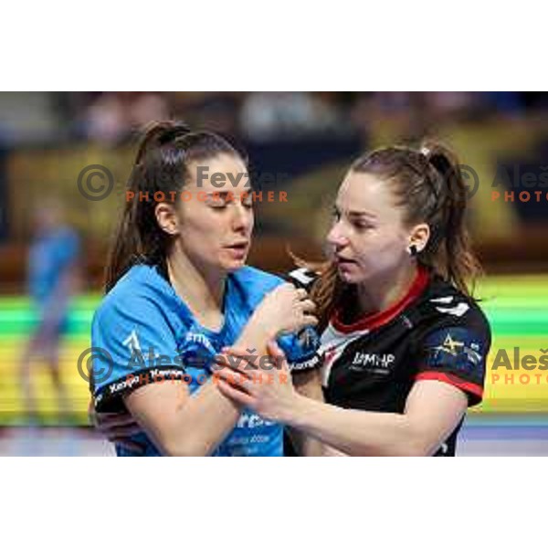 Jennifer Maria Gutierrez Bermejo of Krim Mercator in action during EHF Women\'s Champions League match between Krim Mercator Ljubljana and HB Ludwigsburg in Ljubljana, Slovenia on March 30, 2025. Photo: Filip Barbalic