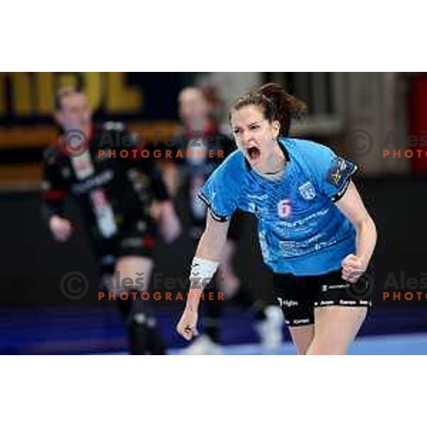 Ana Gros of Krim Mercator in action during EHF Women\'s Champions League match between Krim Mercator Ljubljana and HB Ludwigsburg in Ljubljana, Slovenia on March 30, 2025. Photo: Filip Barbalic