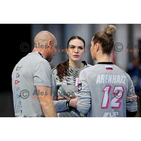 Maja Vojnovic of Krim Mercator in action during EHF Women\'s Champions League match between Krim Mercator Ljubljana and HB Ludwigsburg in Ljubljana, Slovenia on March 30, 2025. Photo: Filip Barbalic