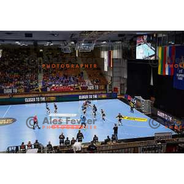 Hala Tivoli during EHF Women\'s Champions League match between Krim Mercator Ljubljana and HB Ludwigsburg in Ljubljana, Slovenia on March 30, 2025. Photo: Filip Barbalic
