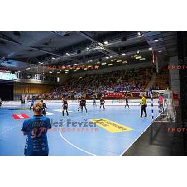 Hala Tivoli during EHF Women\'s Champions League match between Krim Mercator Ljubljana and HB Ludwigsburg in Ljubljana, Slovenia on March 30, 2025. Photo: Filip Barbalic