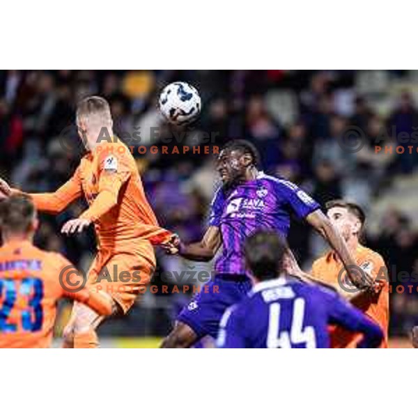 in action during Slovenian Cup 2024/25 quarter-finals football match between Maribor and Celje in Ljudski vrt, Maribor, Slovenia on April 2, 2025. Photo: Jure Banfi