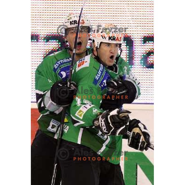 Pavlin and Zupancic celebrate goal 