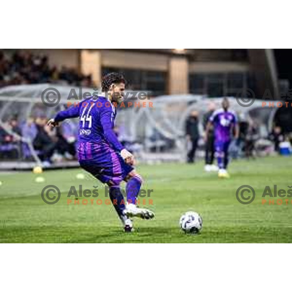 in action during Slovenian Cup 2024/25 quarter-finals football match between Maribor and Celje in Ljudski vrt, Maribor, Slovenia on April 2, 2025. Photo: Jure Banfi