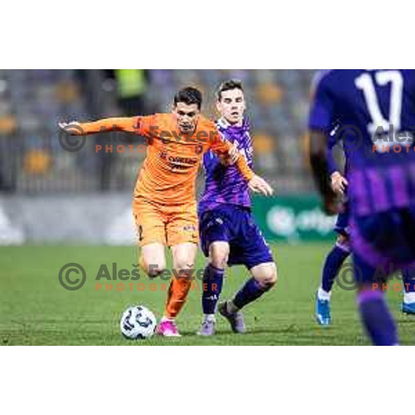 in action during Slovenian Cup 2024/25 quarter-finals football match between Maribor and Celje in Ljudski vrt, Maribor, Slovenia on April 2, 2025. Photo: Jure Banfi