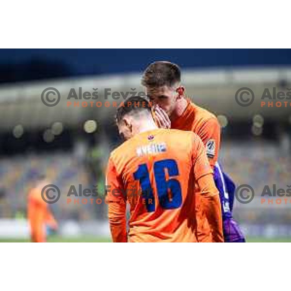 in action during Slovenian Cup 2024/25 quarter-finals football match between Maribor and Celje in Ljudski vrt, Maribor, Slovenia on April 2, 2025. Photo: Jure Banfi
