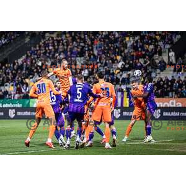 in action during Slovenian Cup 2024/25 quarter-finals football match between Maribor and Celje in Ljudski vrt, Maribor, Slovenia on April 2, 2025. Photo: Jure Banfi