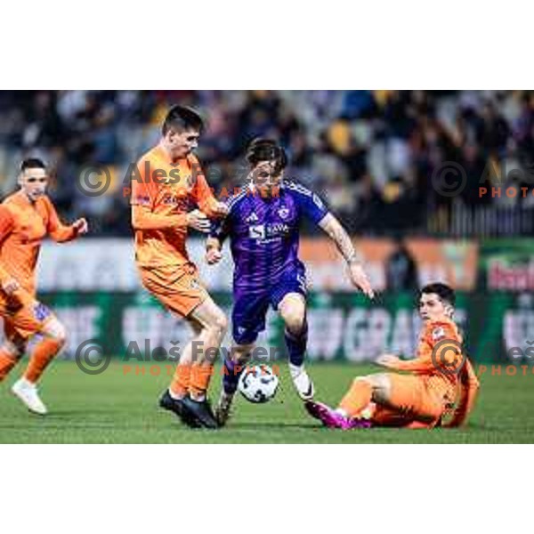 in action during Slovenian Cup 2024/25 quarter-finals football match between Maribor and Celje in Ljudski vrt, Maribor, Slovenia on April 2, 2025. Photo: Jure Banfi