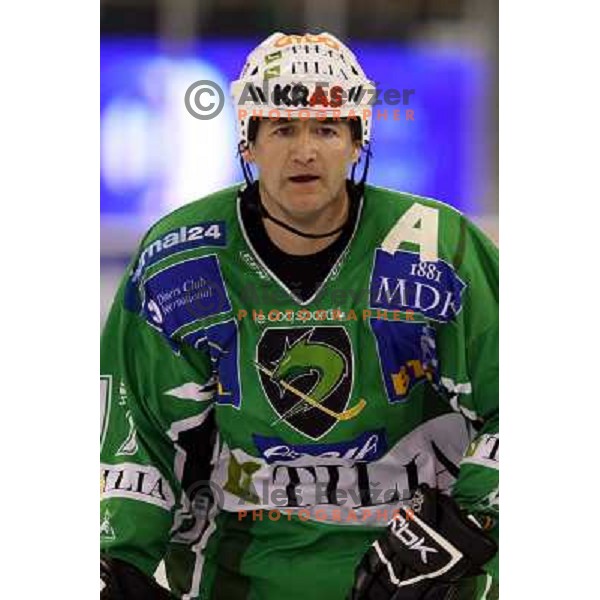 Nik Zupancic at ice-hockey game Tilia Olimpija-EHC Liwest Linz in round 6 of EBEL league, played in Ljubljana (Slovenia) 2.10.2008.EHC Liwest Linz won after penalty shot-out. 
