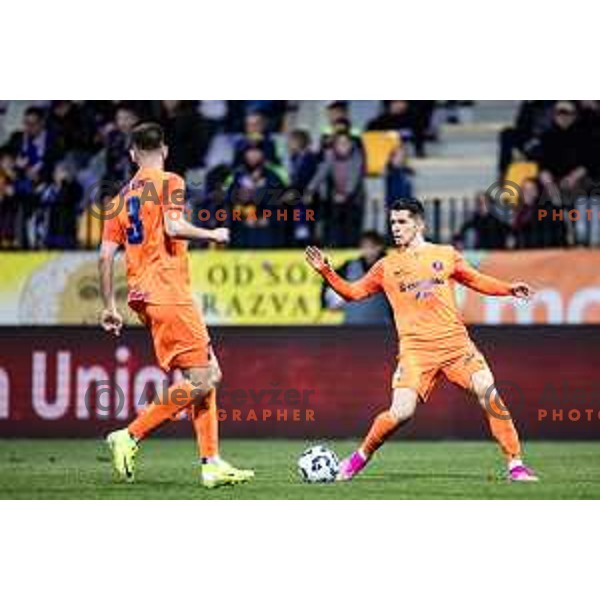 in action during Slovenian Cup 2024/25 quarter-finals football match between Maribor and Celje in Ljudski vrt, Maribor, Slovenia on April 2, 2025. Photo: Jure Banfi