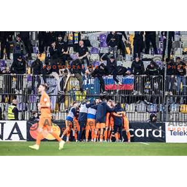 in action during Slovenian Cup 2024/25 quarter-finals football match between Maribor and Celje in Ljudski vrt, Maribor, Slovenia on April 2, 2025. Photo: Jure Banfi