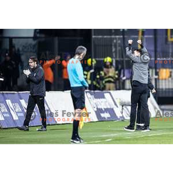 in action during Slovenian Cup 2024/25 quarter-finals football match between Maribor and Celje in Ljudski vrt, Maribor, Slovenia on April 2, 2025. Photo: Jure Banfi