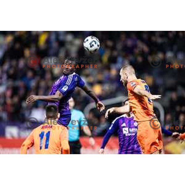 in action during Slovenian Cup 2024/25 quarter-finals football match between Maribor and Celje in Ljudski vrt, Maribor, Slovenia on April 2, 2025. Photo: Jure Banfi