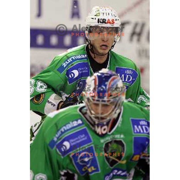 Pasi Petrialinen at ice-hockey game Tilia Olimpija-EHC Liwest Linz in round 6 of EBEL league, played in Ljubljana (Slovenia) 2.10.2008.EHC Liwest Linz won after penalty shot-out. 