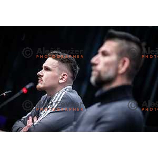 Azbe Jug at the press conference after Slovenian Cup 2024/25 quarter-finals football match between Maribor and Celje in Ljudski vrt, Maribor, Slovenia on April 2, 2025. Photo: Jure Banfi