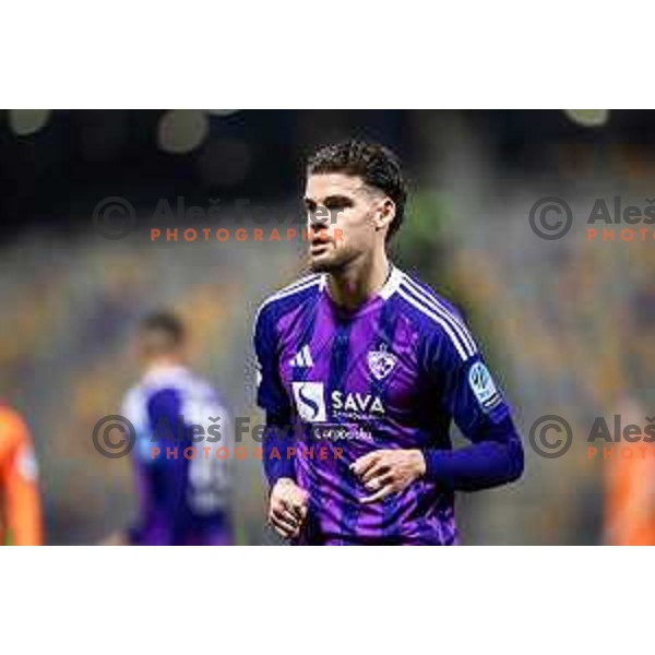 Omar Rekik in action during Slovenian Cup 2024/25 quarter-finals football match between Maribor and Celje in Ljudski vrt, Maribor, Slovenia on April 2, 2025. Photo: Jure Banfi