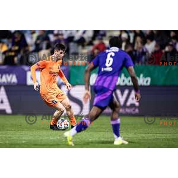 Svit Seslar in action during Slovenian Cup 2024/25 quarter-finals football match between Maribor and Celje in Ljudski vrt, Maribor, Slovenia on April 2, 2025. Photo: Jure Banfi