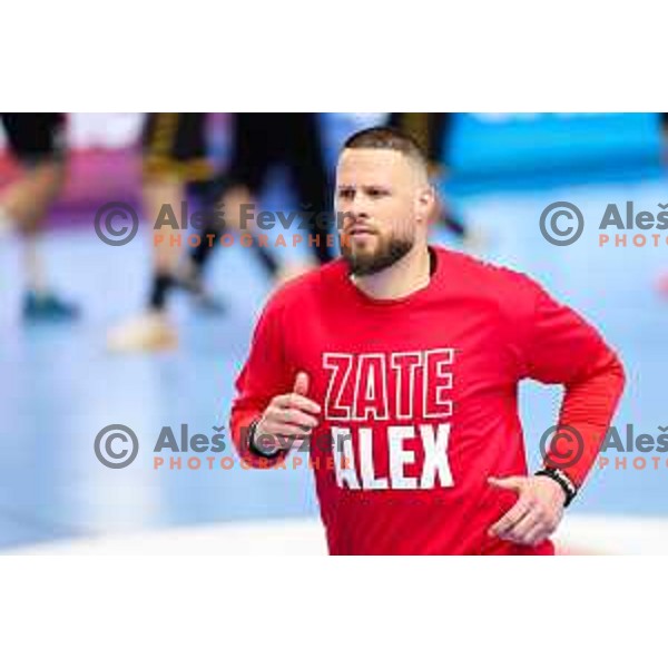 Ilija Brozovic of LL Grosist Slovan prior to Semifinal of Slovenian Handball Cup between LL Grosist Slovan and Gorenje Velenje in Ljubljana, Slovenia on April 4, 2025. Photo: Filip Barbalic