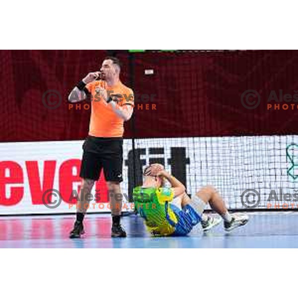 Mai Marguc of RK Celje Pivovarna Lasko in action during Semifinal of Slovenian Handball Cup between MRK Krka and RK Celje Pivovarna Lasko in Ljubljana, Slovenia on April 4, 2025. Photo: Filip Barbalic