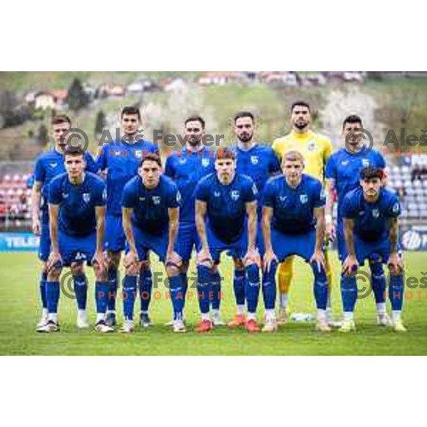 Team Nafta 1903 starting eleven during Prva liga Telemach football match between Nafta 1903 and Mura in Sportni park Lendava, Slovenia on April 5, 2025. Photo: Jure Banfi