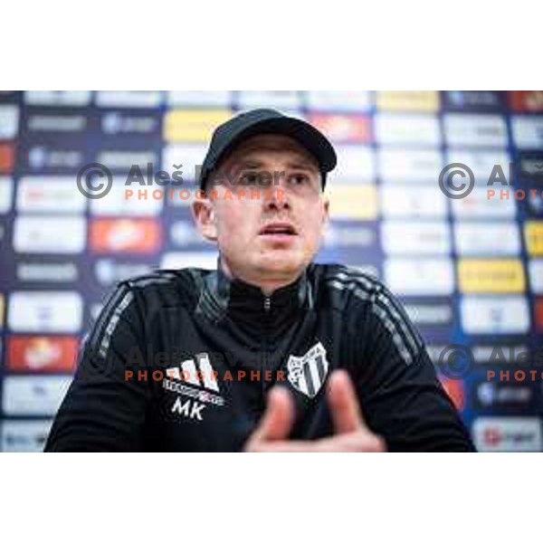 Matjaz Kek mlajsi, head coach of Mura at the press conference after Prva liga Telemach football match between Nafta 1903 and Mura in Sportni park Lendava, Slovenia on April 5, 2025. Photo: Jure Banfi