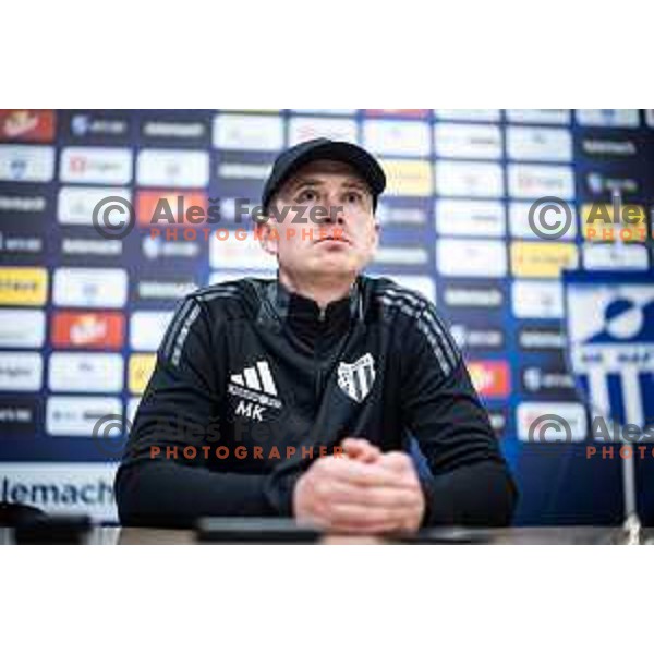 Matjaz Kek mlajsi, head coach of Mura at the press conference after Prva liga Telemach football match between Nafta 1903 and Mura in Sportni park Lendava, Slovenia on April 5, 2025. Photo: Jure Banfi
