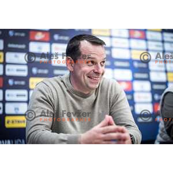 Jozsef Bozsik, head coach of Nafta 1903 at the press conference after Prva liga Telemach football match between Nafta 1903 and Mura in Sportni park Lendava, Slovenia on April 5, 2025. Photo: Jure Banfi