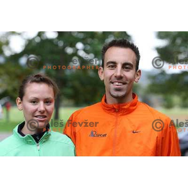 Mateja and Mitja Kosovelj before 29th edition of Smarna Gora Race -final of WMRA Grand Prix in Ljubljana, Slovenia 4.10.2008 
