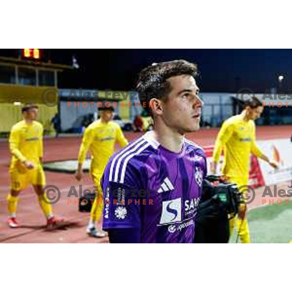 Ziga Repas in action during Prva liga Telemach 2024/2025 football match between Domzale and Maribor in Domzale, Slovenia on April 6, 2025