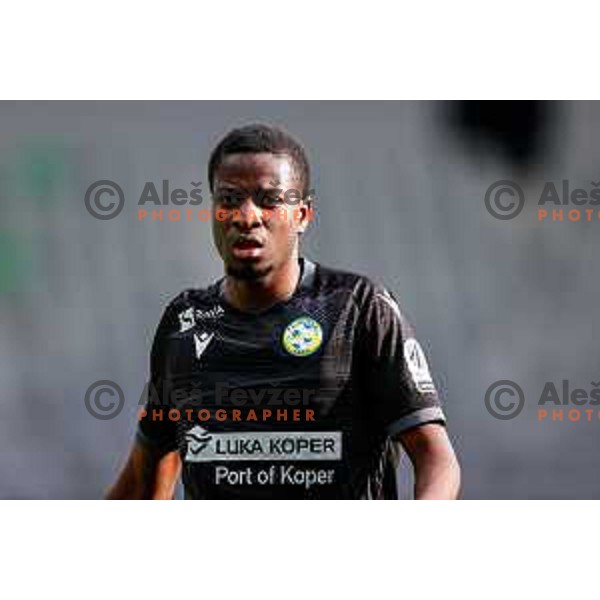 Ahmed Sidibe of Koper during Prva liga Telemach 2024/2025 football match between Olimpija and Koper in Ljubljana, Slovenia on April 9, 2025