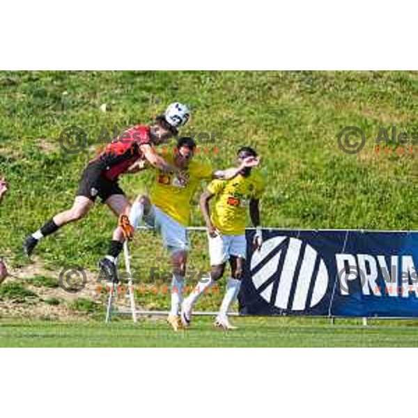 Gasper Petek during Prva liga Telemach 2024/2025 football match between Primorje and Bravo Big Bang in Ajdovscina, Slovenia on April 10, 2025