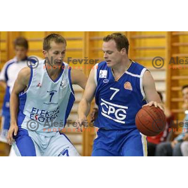 Horvat and Marcetic at basketball match Elektra- Nova Gorica in UPC league, played in Sostanj 4.10.2008. 