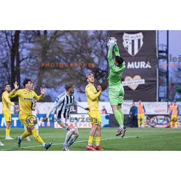 Lovro Stubljar in action during Prva liga Telemach 2024/2025 football match between Mura and Domzale in Fazanerija Murska Sobota, Slovenia on April 10, 2025 Photo: Sebastijan Andrejek Bukovec