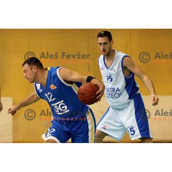 Petrovic and Cup (15) at basketball match Elektra- Nova Gorica in UPC league, played in Sostanj 4.10.2008. 