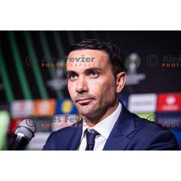 Raffaele Palladino, head coach of ACF Fiorentina at the press conference after UEFA Conference League 2024/25 football match between NK Celje (SLO) and ACF Fiorentina (ITA) in Stadion z’dezele, Celje, Slovenia on April 10, 2025. Photo: Jure Banfi