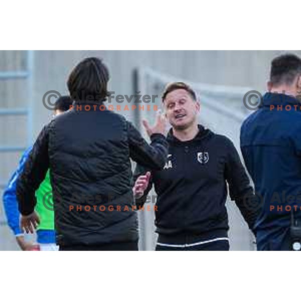 Ales Arnol, head coach of Bravo during Prva liga Telemach 2024/2025 football match between Primorje and Bravo Big Bang in Ajdovscina, Slovenia on April 10, 2025