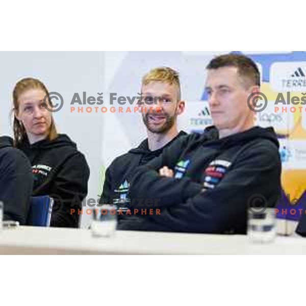 Anze Peharc during Slovenia Climbing Team Press Conference, Ljubljana, Slovenia on April 11, 2025. Photo: Grega Valancic